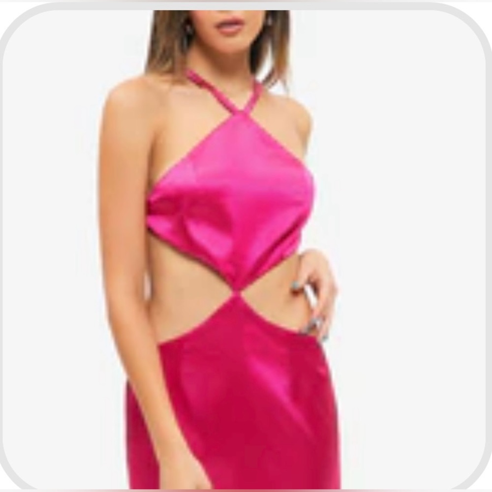 Hot pink mini cut out dress